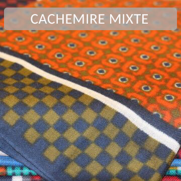 Écharpe cachemire mixte à motifs géométriques