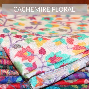 Châle cachemire Kani à motifs fleuris