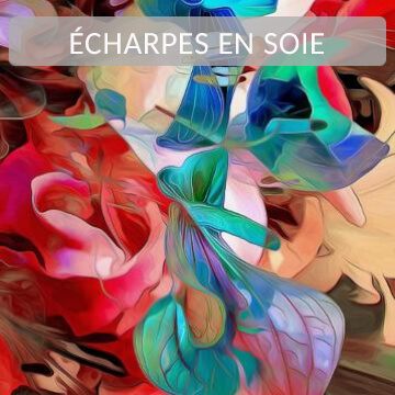 écharpe en soie motif coloré