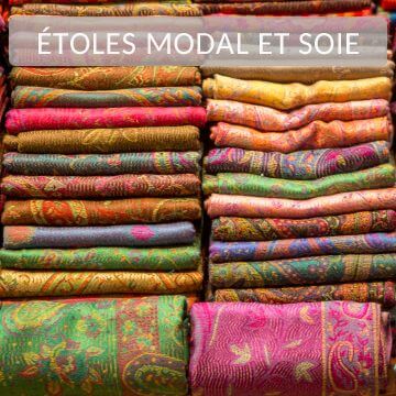 Étole et écharpe en modal et soie à motifs cachemire